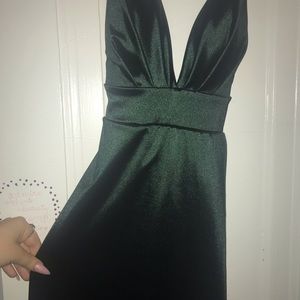 Emerald Green Split Prom Dress